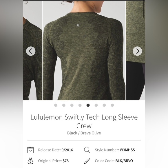 🍋Women’s Lululemon Swiftly Tech Long Sleeve Crew size 6🍋black/brave olive - Picture 15 of 16